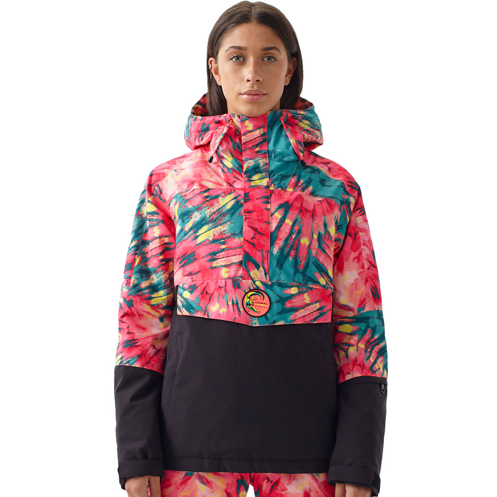 Oneill Frozen Wave Anorak DamenSnowboardjacke Pink Green FunSport