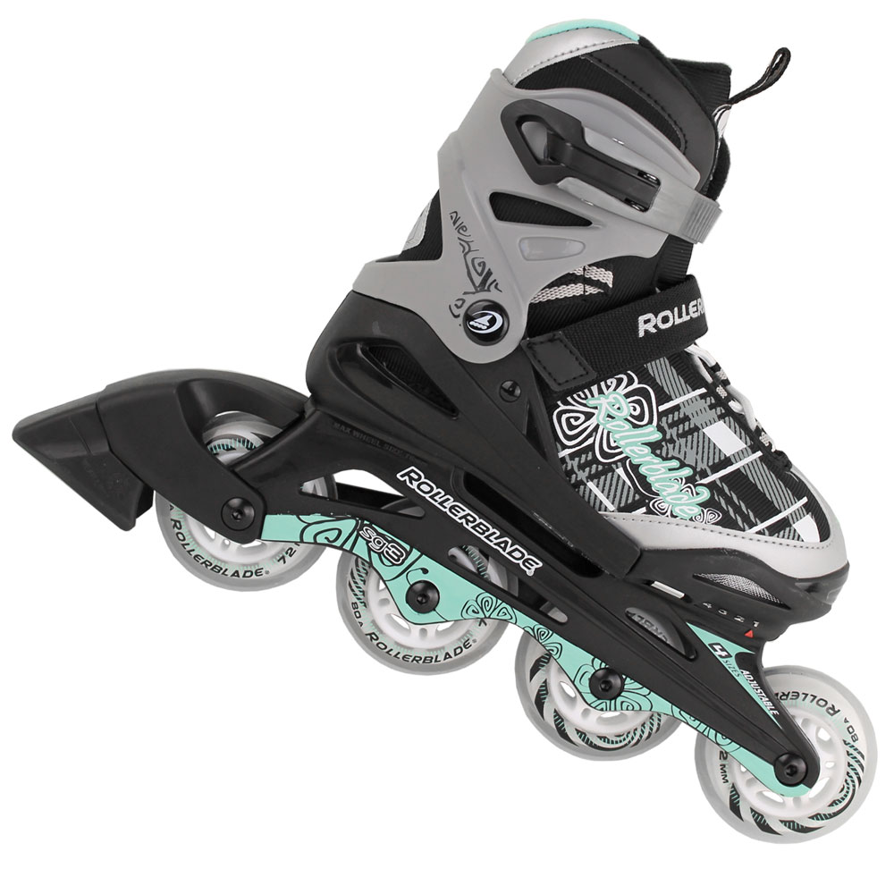 rollerblade alpha xr girls inline skates (black green) - online kaufen