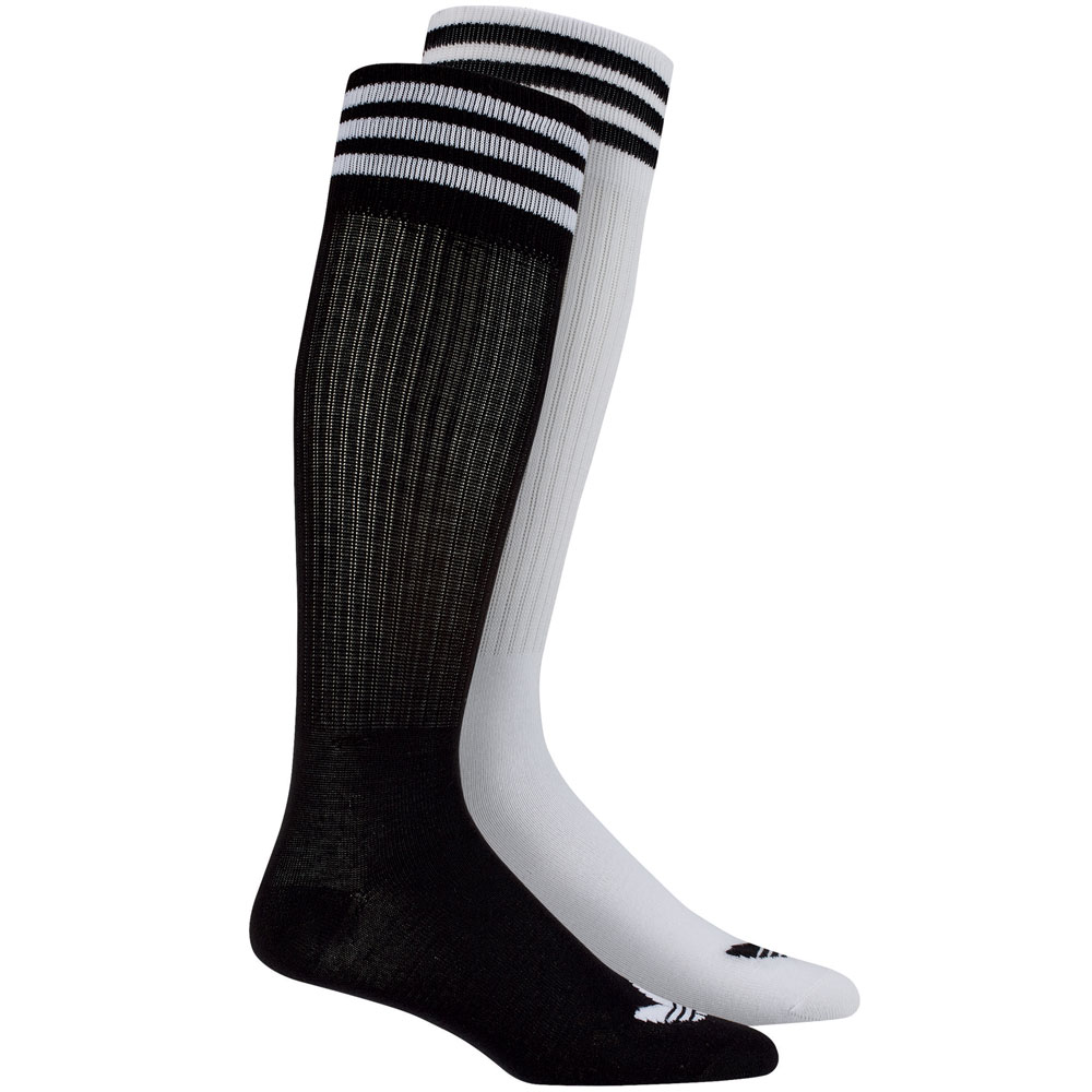 adidas Originals Solid Knee Socks 2 Paar Kniestruempfe Black/White FunSportVision
