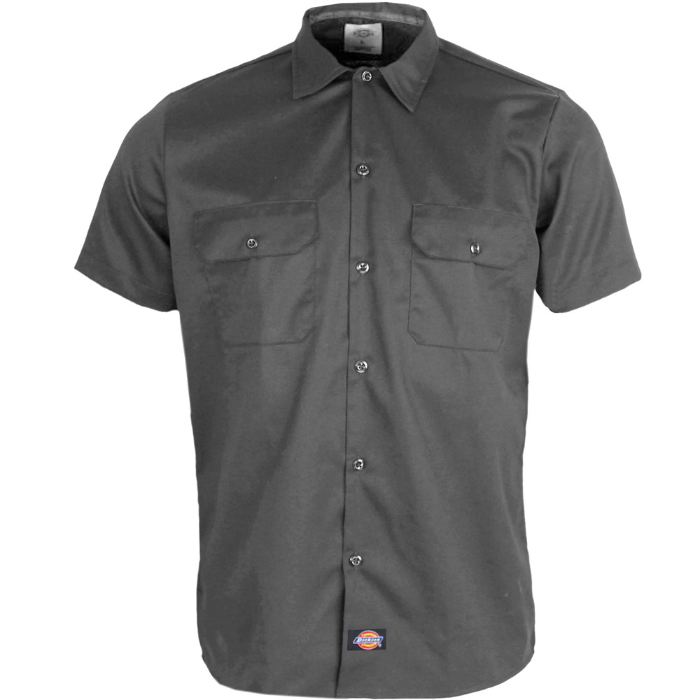 Dickies Short Sleeve Slim Work Shirt Hemd Charcoal Grey FunSportVision