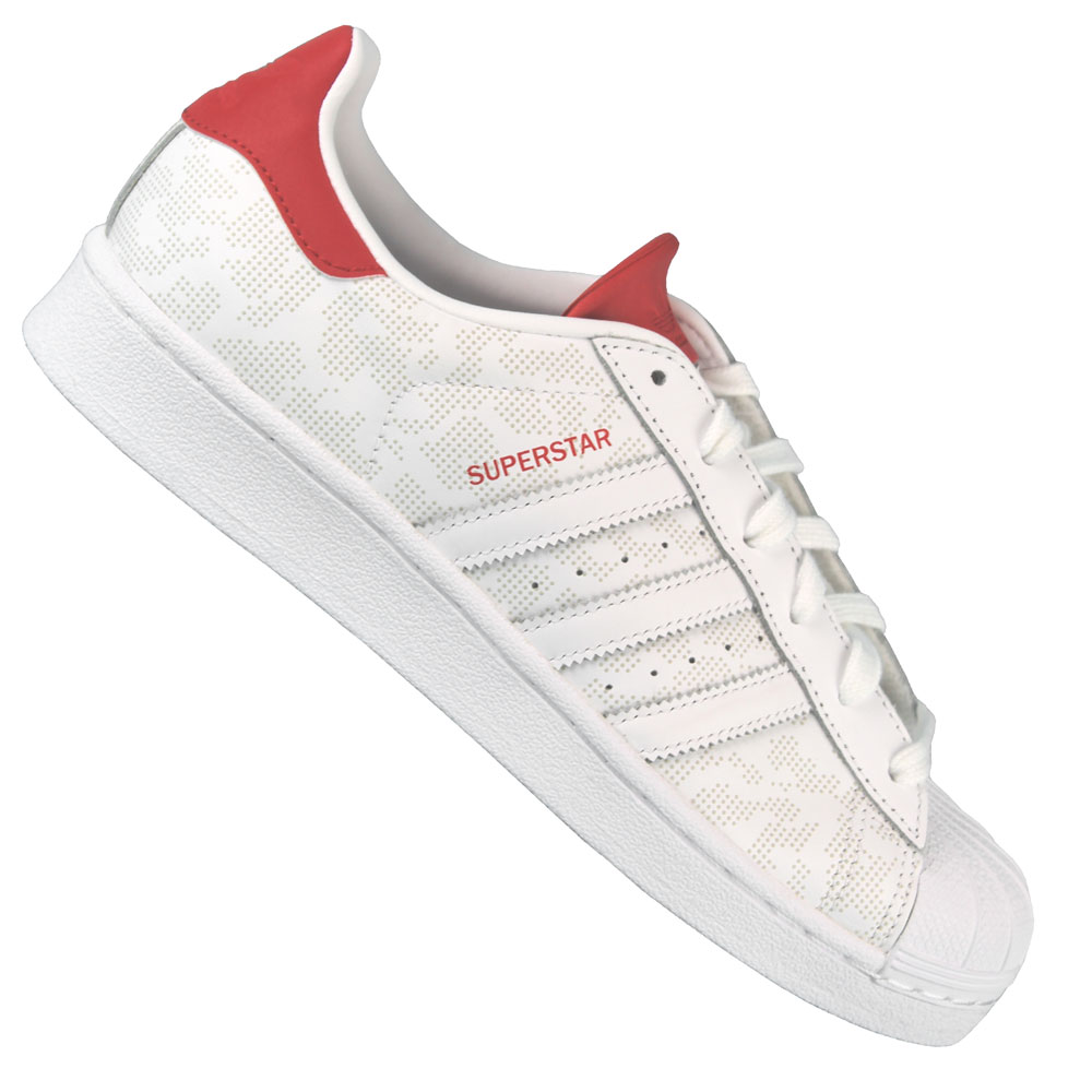 adidas superstar camo sneaker b33825 white/white/collegiate red