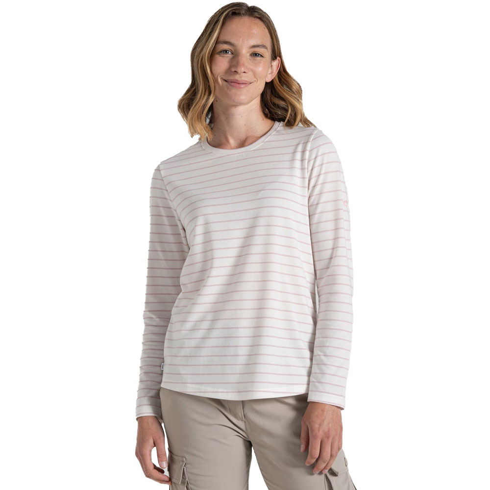 Craghoppers NosiLife Akona Long Sleeved Top Dusky Carnation Stripe günstig online kaufen