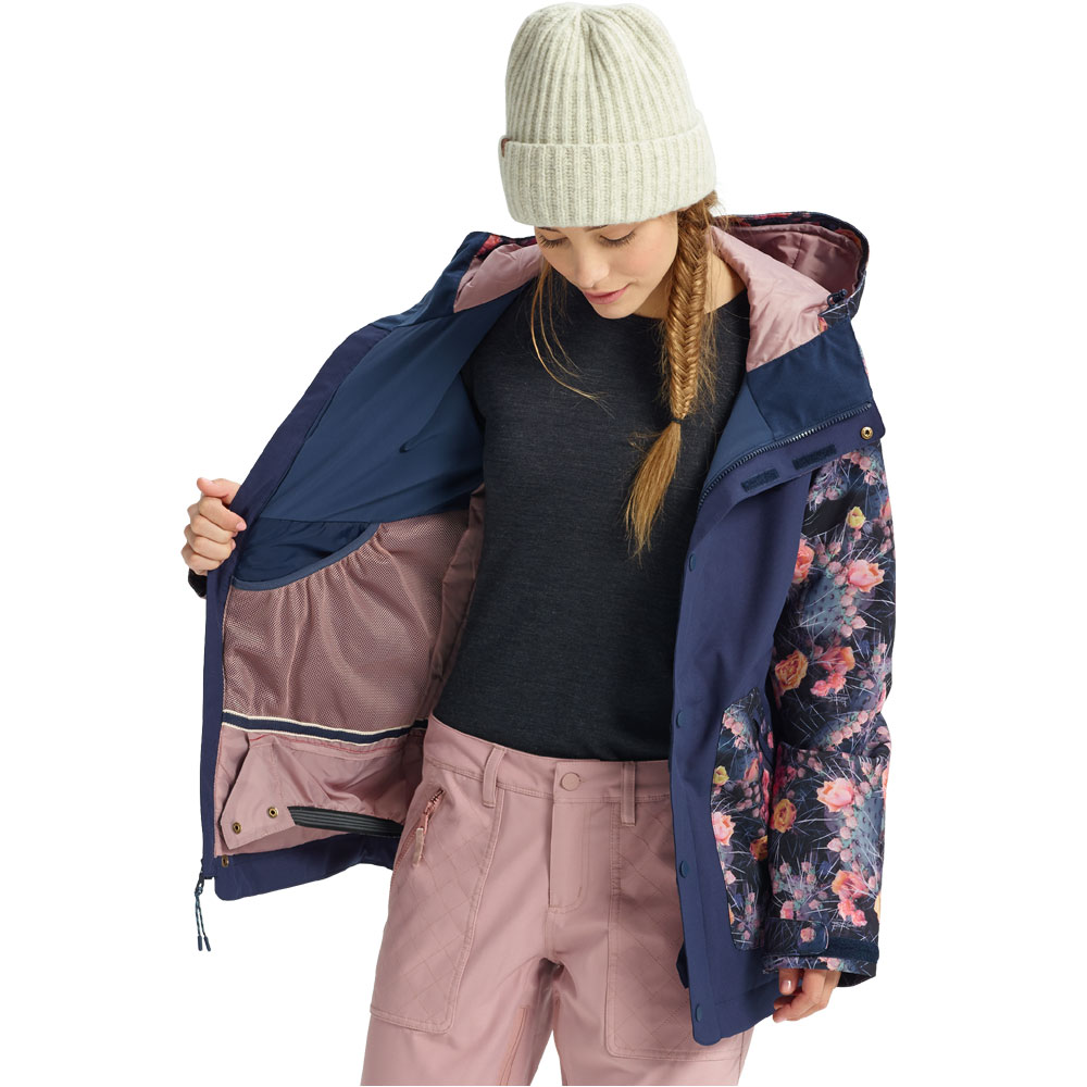 Burton Eastfall Jacket DamenSnowboardjacke Mood Indigo Prickly Pear