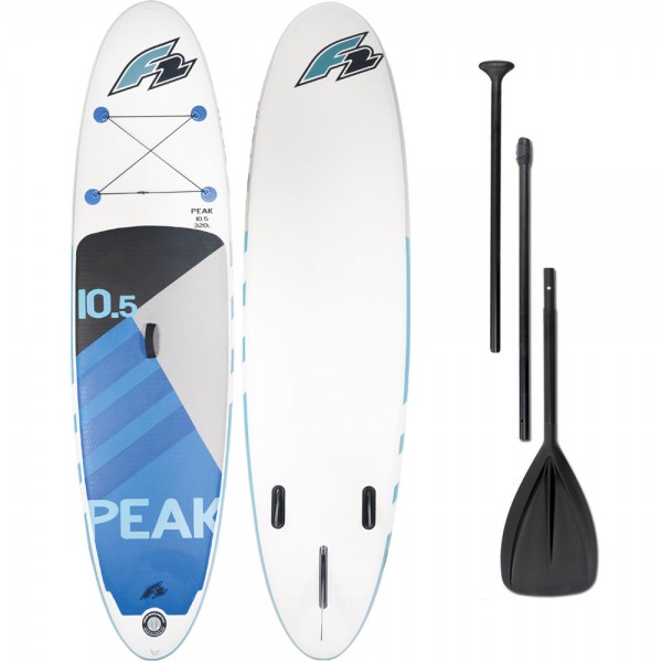 F2 Inflatable Peak Stand Up Paddle Board Set White/Blue