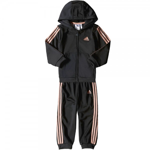 Adidas PES FZ Hood Jogger Kinder-Jogginganzug S88032 Black/Orange
