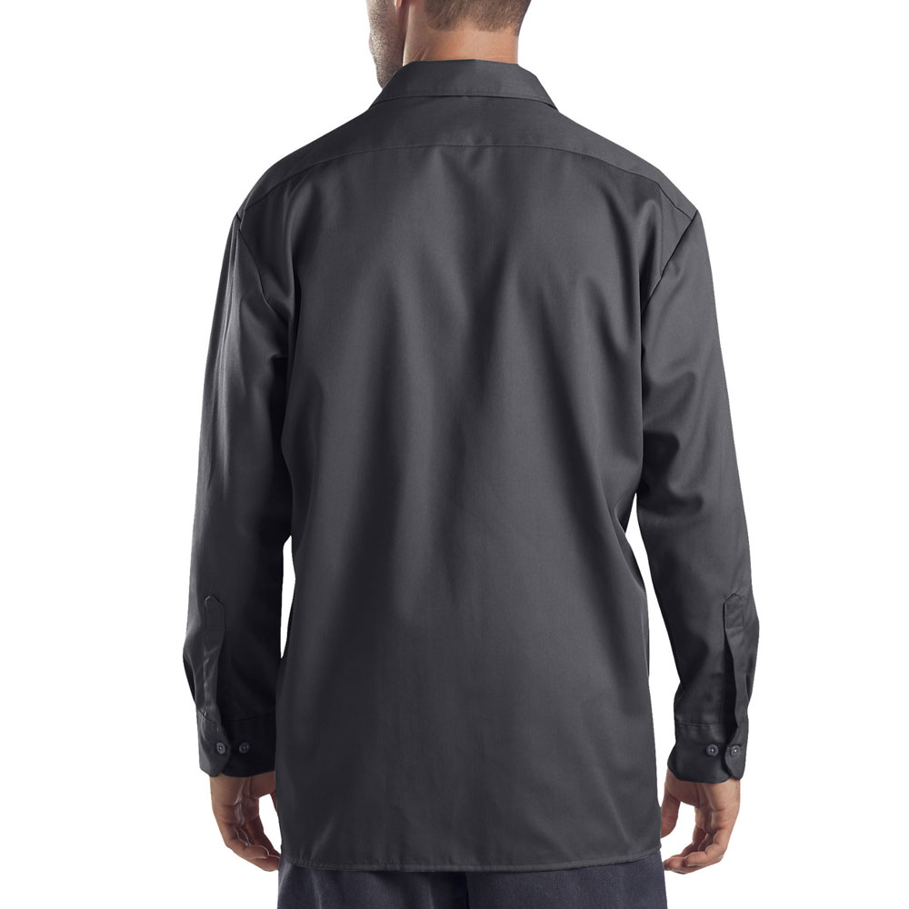 Fun Work Long-Sleeve Vision Charcoal | Herren-Hemd Dickies Sport Shirt Grey