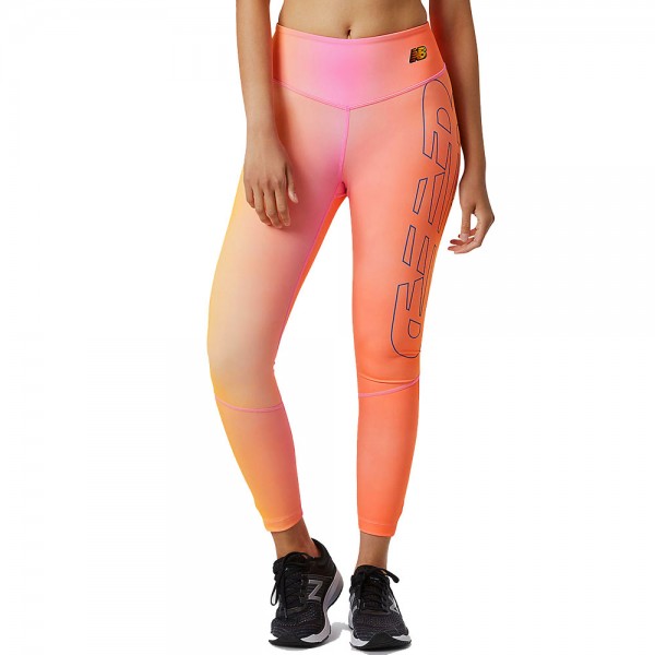 New Balance Achiever Elemental Printed Leggings Vibrant Pink