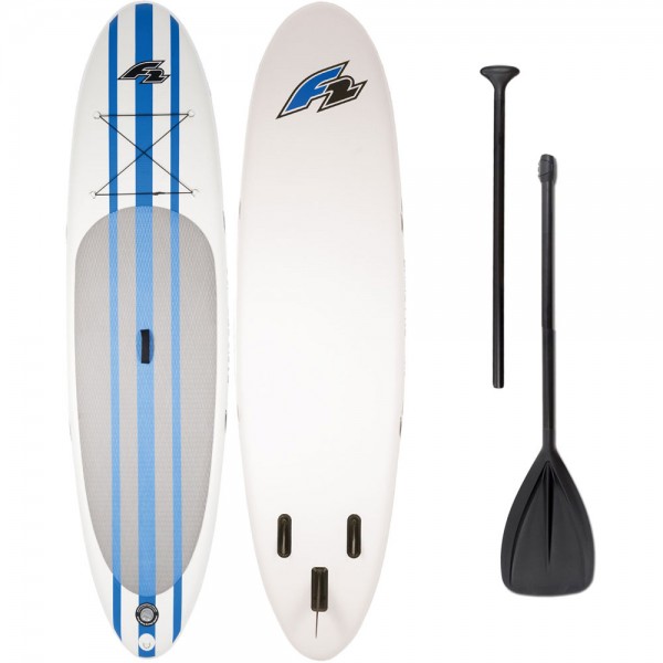 F2 Inflatable Basic Pro Stand Up Paddle Board Set White/Blue