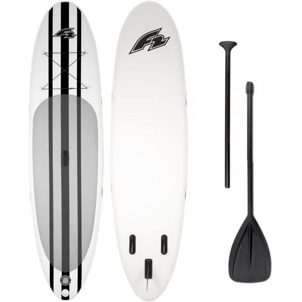 F2 Inflatable Basic Pro Stand Up Paddle Board Set White