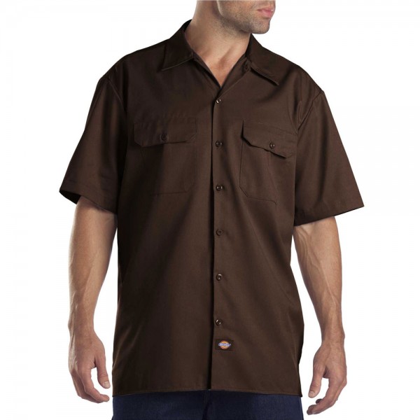 Dickies Short-Sleeve Work Shirt Herren-Hemd Dark Brown