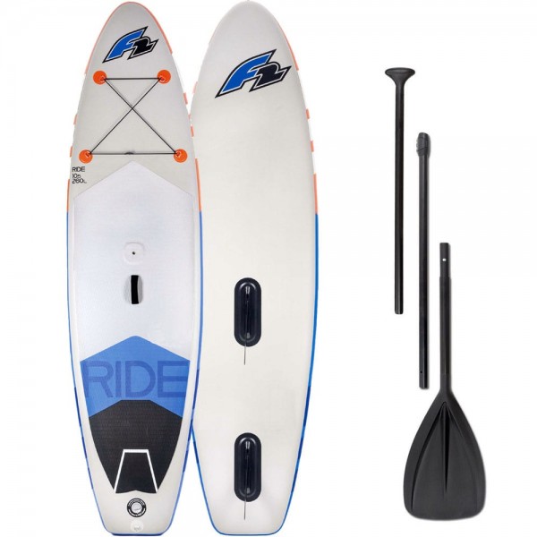 F2 Inflatable Ride Windsurf Stand Up Paddle Board Set White/Blue