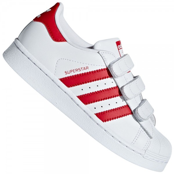 adidas Originals Superstar Sneaker White Scarlet
