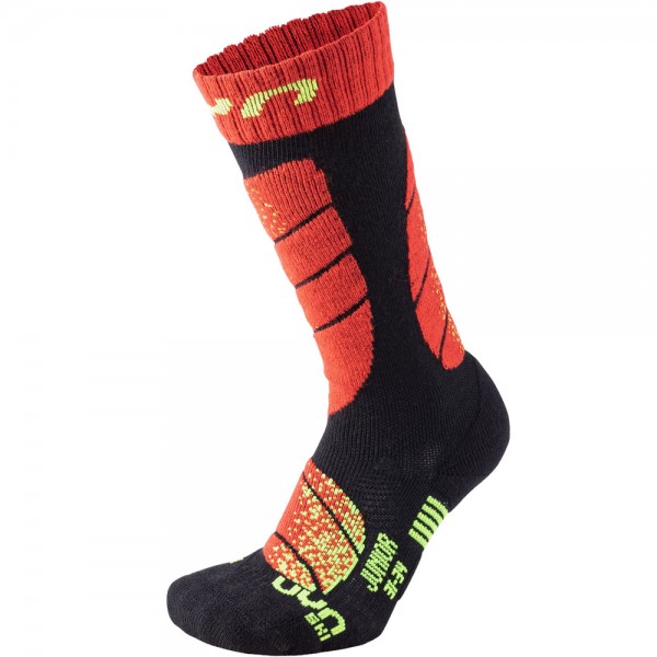 UYN Junior Ski Socks Kinder-Funktionssocken Black/Red