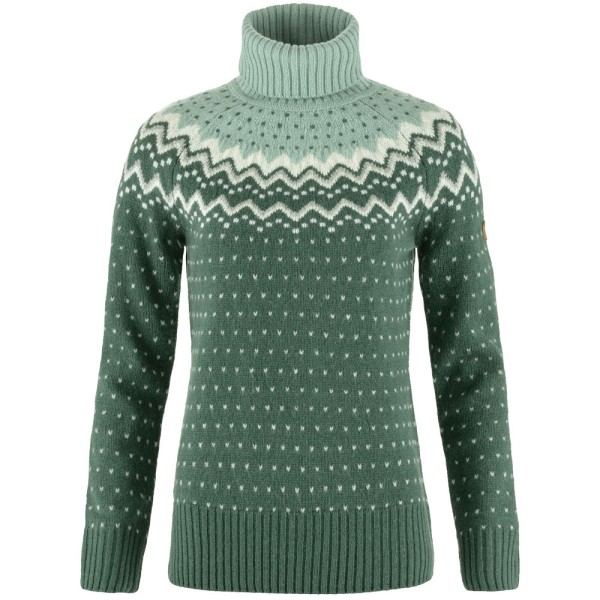 Fjaellraeven Oevik Knit Roller Neck Deep Patina/Misty Green