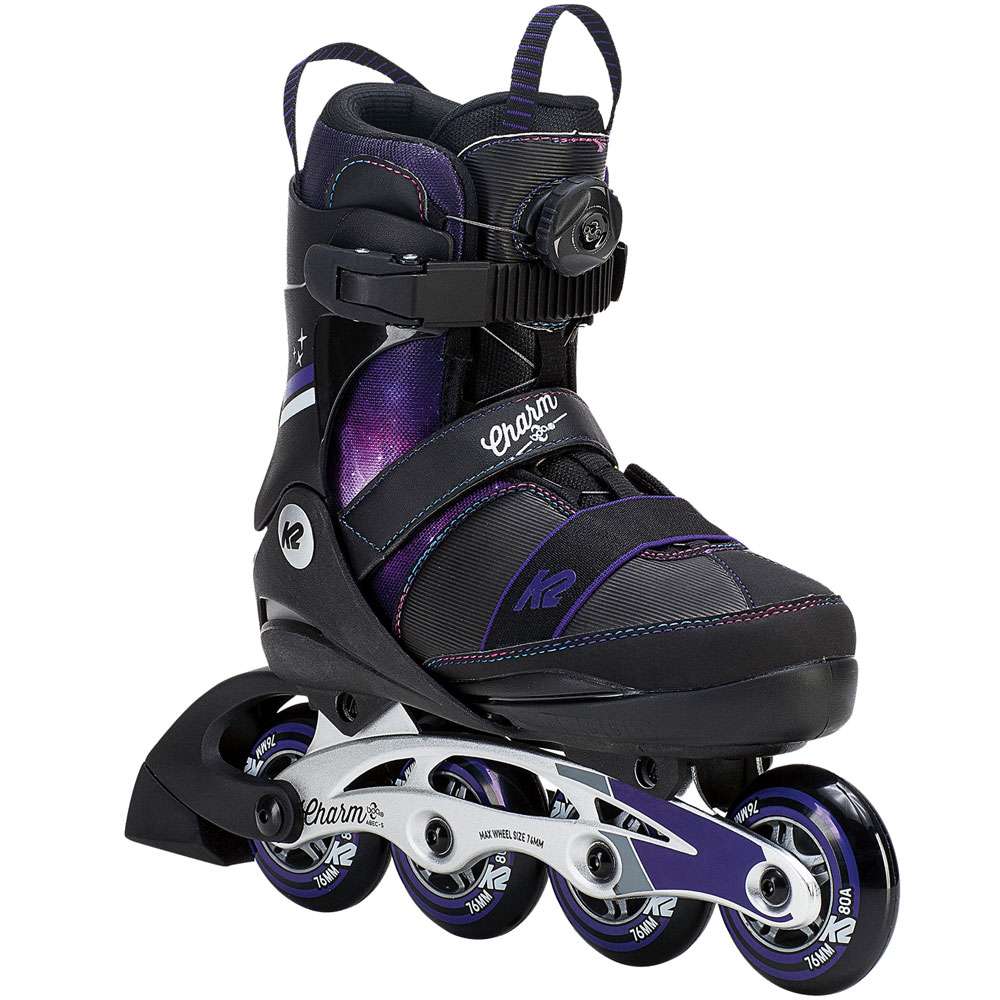 K2 Charm Boa Alu Kinder InlineSkates Black/Purple FunSportVision