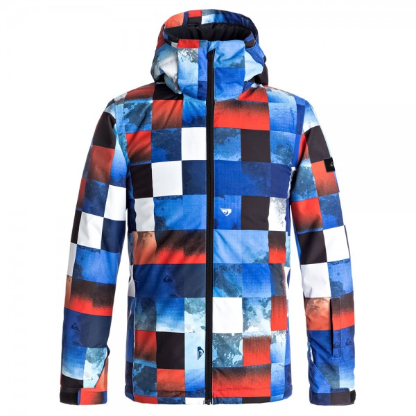 Quiksilver Mission Printed Youth Kinder-Skijacke Blue Red Icey Check