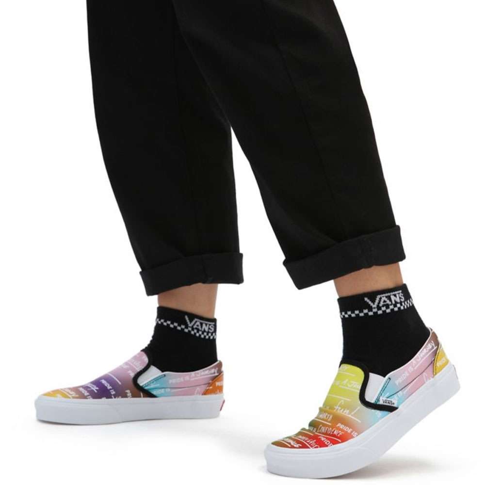 Vans Classic Slip On Pride Rainbow True White Fun Sport Vision