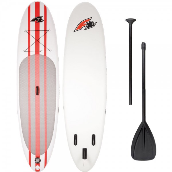 F2 Inflatable Basic Pro Stand Up Paddle Board White Red