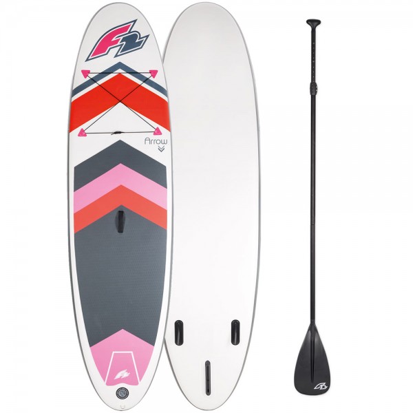 F2 Inflatable Arrow Woman Stand Up Paddle Board Set White/Pink