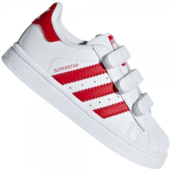 adidas Originals Superstar Sneaker Infants White Scarlet