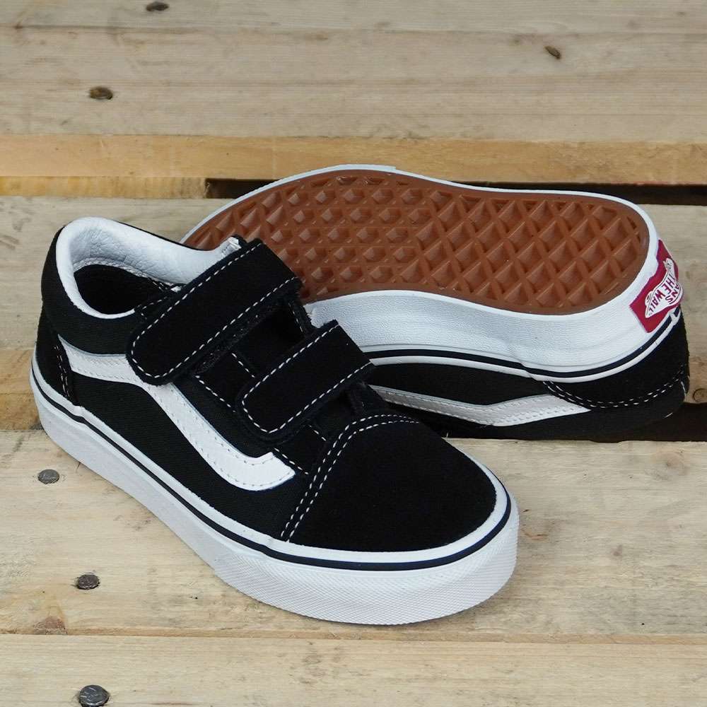 Vans old skool black and white velcro new arrivals