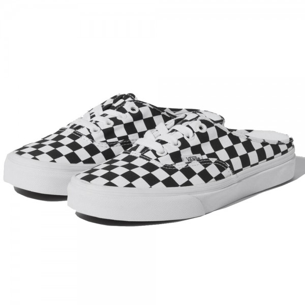 vans leather checkerboard mule
