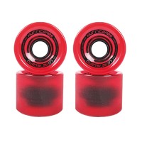 Long Island Hurricanes Cruising Longboard Wheels 80A - Red/Transparent