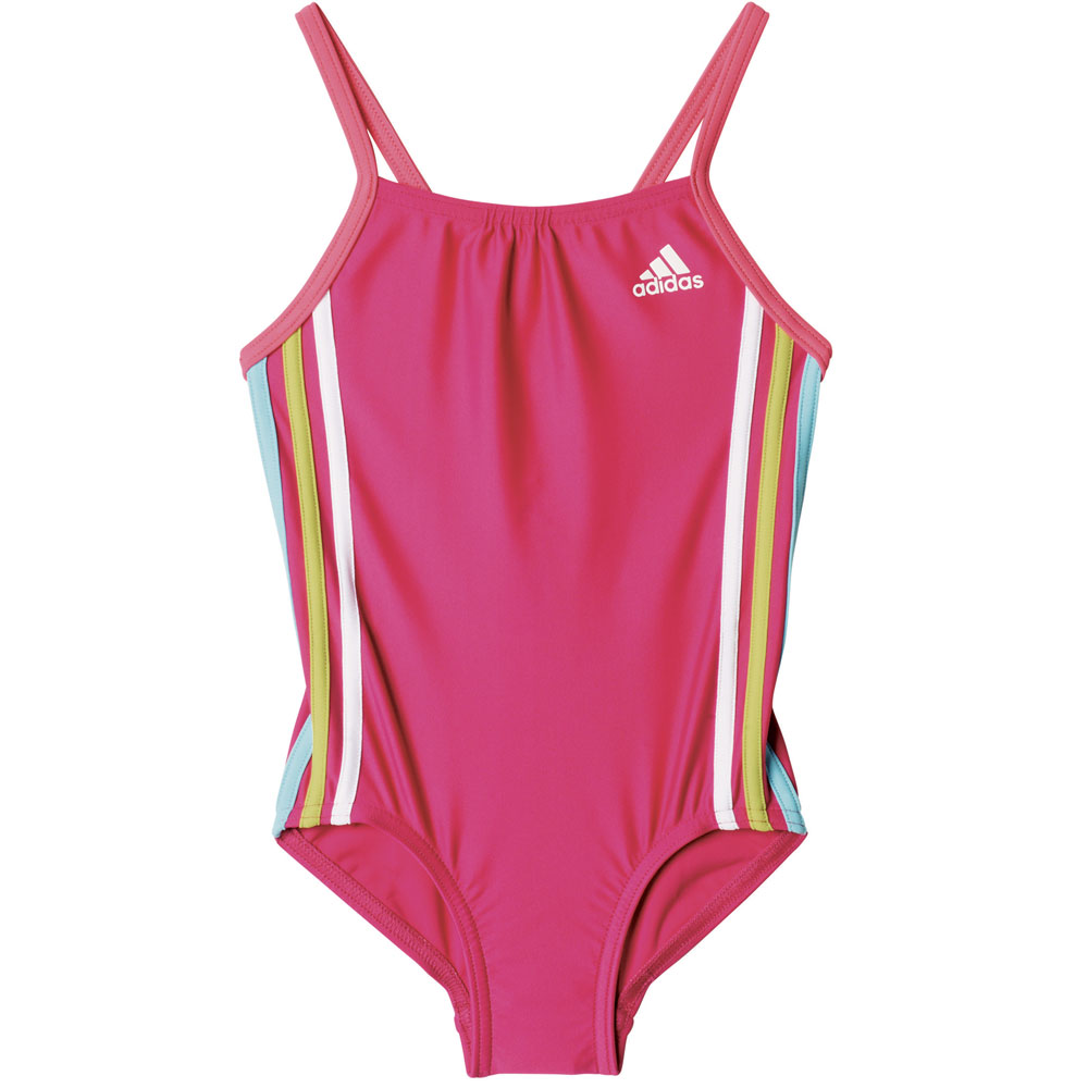 adidas Performance Suit Vision | Pink Stripes Bold Kinder-Badeanzug 3 Sport Fun Infinitex
