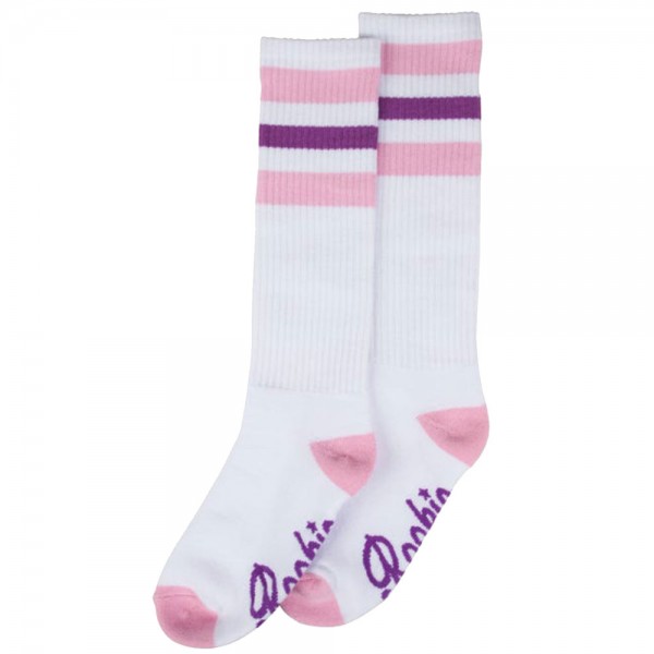 Rookie 16'' Mid Calf Sock White Pink Purple Adult