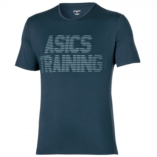 asics Graphic Top Training Herren-Sportshirt 13144-0053 Ink Blue