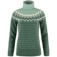 Fjaellraeven Oevik Knit Roller Neck Deep Patina/Misty Green