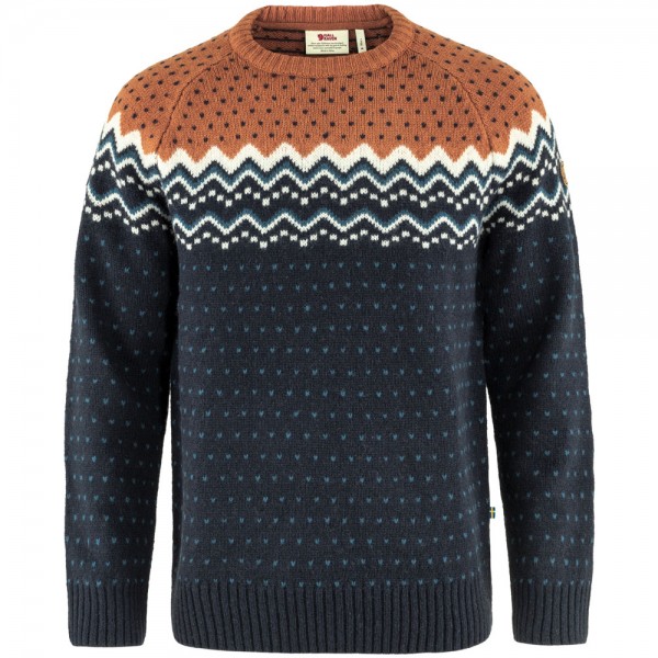 Fjaellraeven Oevik Knit Sweater Dark Navy/Terracotta Brown