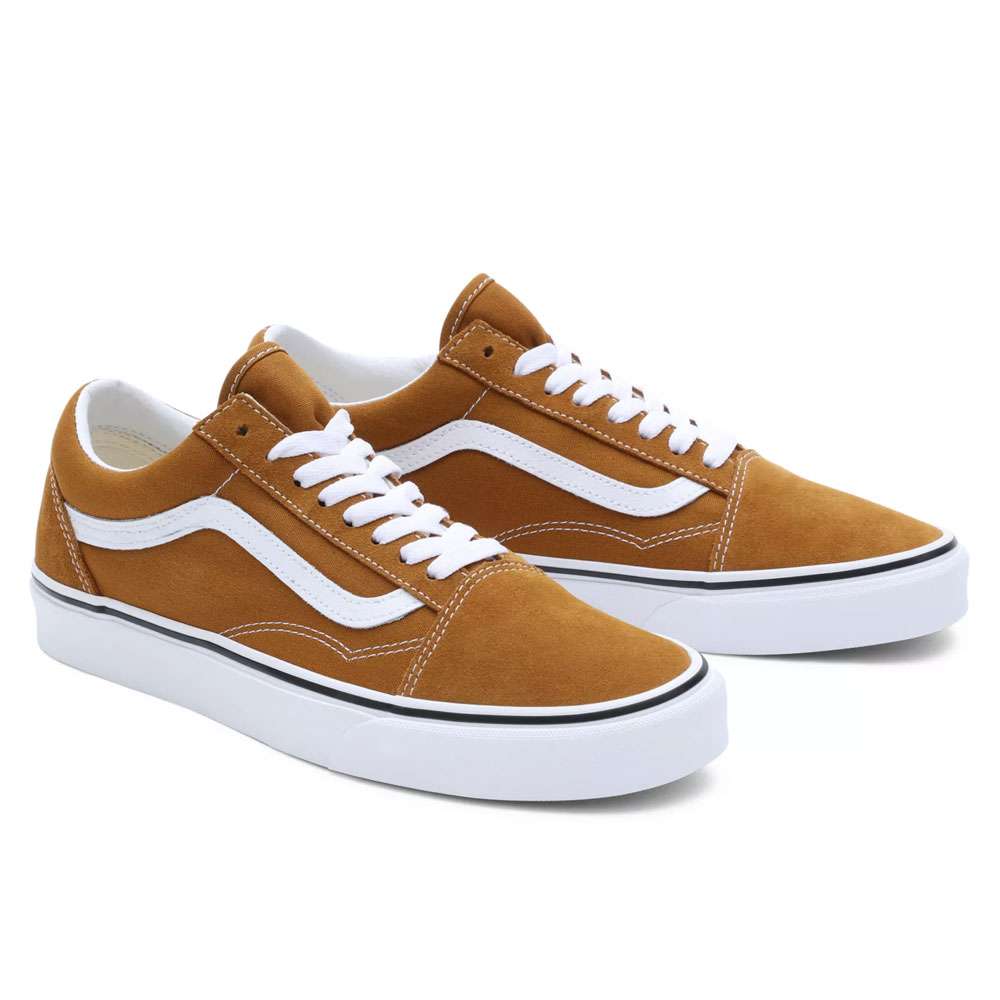 Vans old skool brown leather on sale
