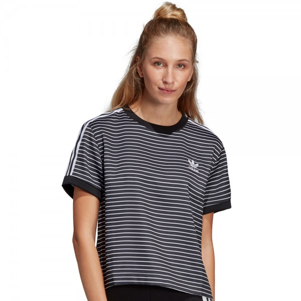 adidas Originals 3 Stripes Tee Damen-Shirt Black/White