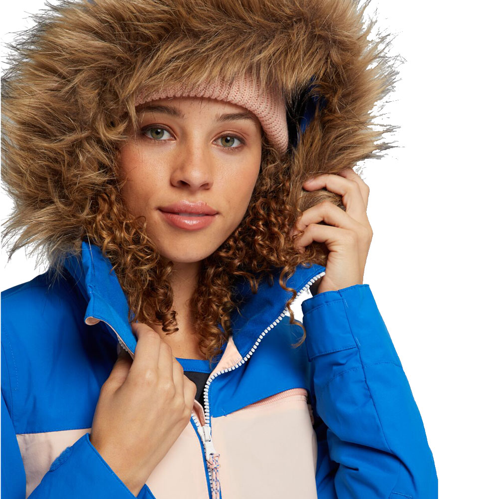 BURTON Lelah Womens Insulated Snowboard Jacket Medium/Lapis Blue-Peach Melba 