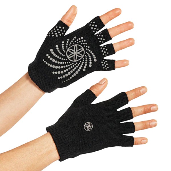 Gaiam Grippy Yoga Gloves Black Grey