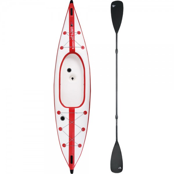F2 Inflatable Kayak One Seat White Red | Fun Sport Vision | Kajakpaddel