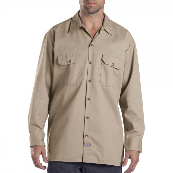 Dickies Long-Sleeve Work Shirt Herren-Hemd Khaki
