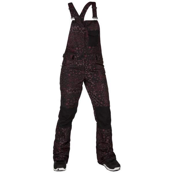 Volcom Swift Bib Overall Damen-Snowboardlatzhose Black Floral Print