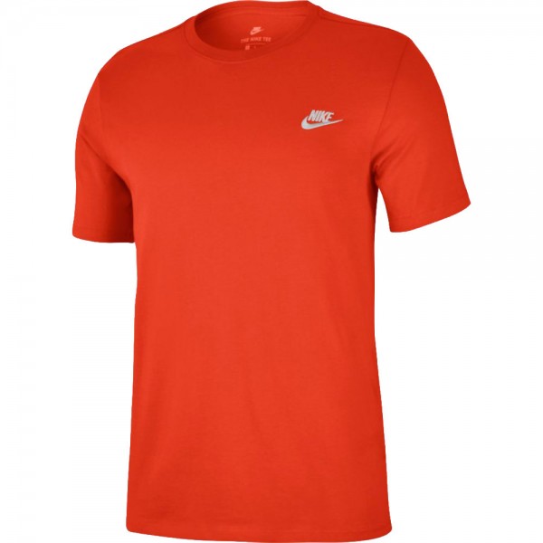 Nike Sportswear Club Tee Herren-Shirt Team Orange/White
