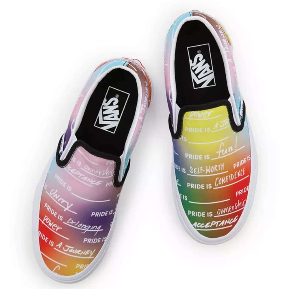 Vans Classic Slip On Pride Rainbow True White Fun Sport Vision