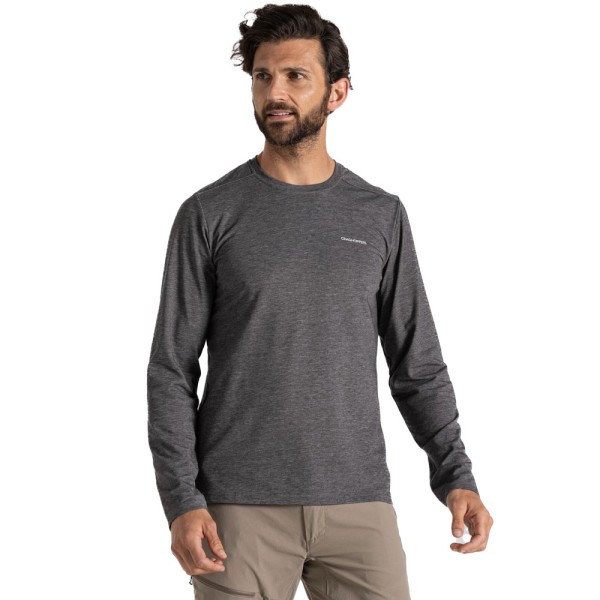 Craghoppers NosiLife Abel Long Sleeved Shirt Black Pepper Marl