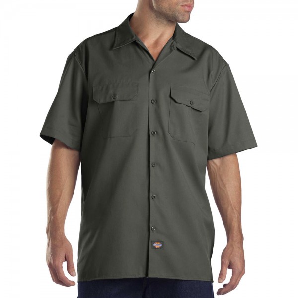 Dickies Short-Sleeve Work Shirt Herren-Hemd Olive Green
