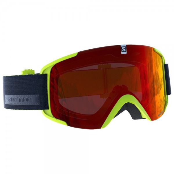 Salomon XView Access Skibrille Acid Lime/Mid Red