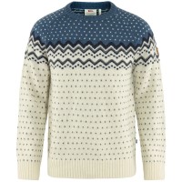 Fjaellraeven Oevik Knit Sweater Chalk White/Indigo Blue