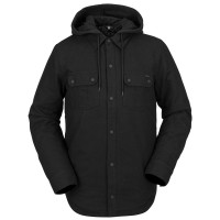 Volcom Field Insulated Flannel Jacket Black On Black