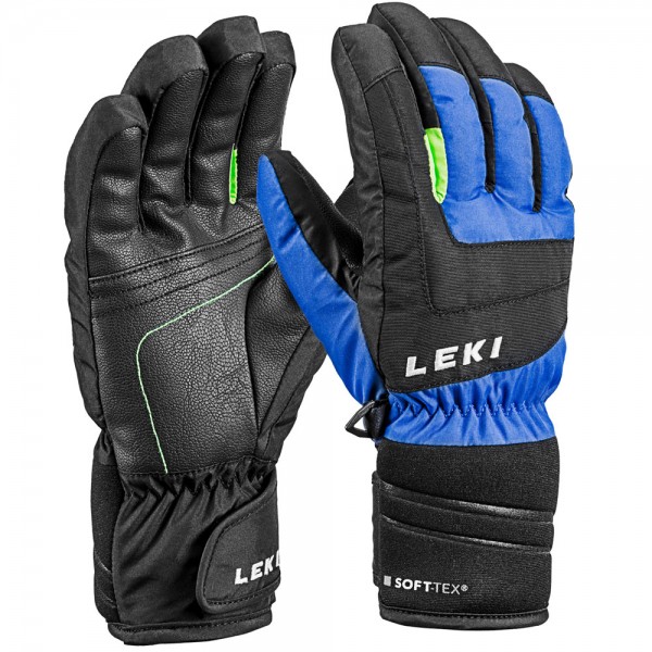 Leki Nico Junior Gloves Kinder-Skihandschuhe Royal/Black-Lime